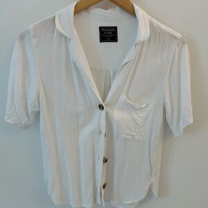 Abercrombie & Fitch White Button-Down Shirt